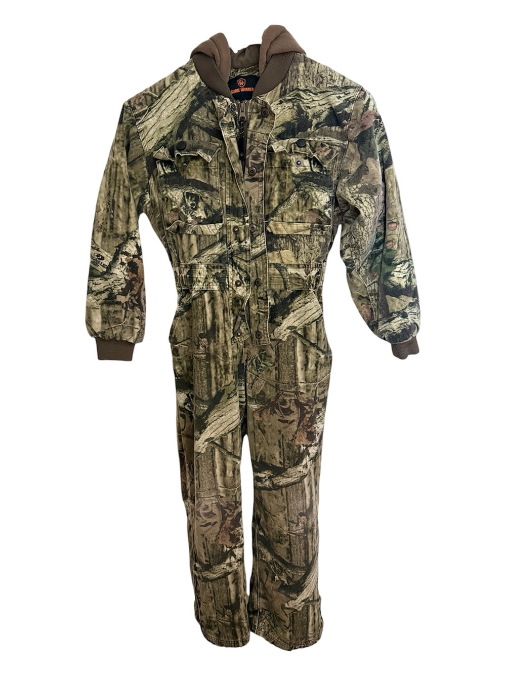 Game Winner Youth Small Insulated Camo Hunting Coveralls with Hood